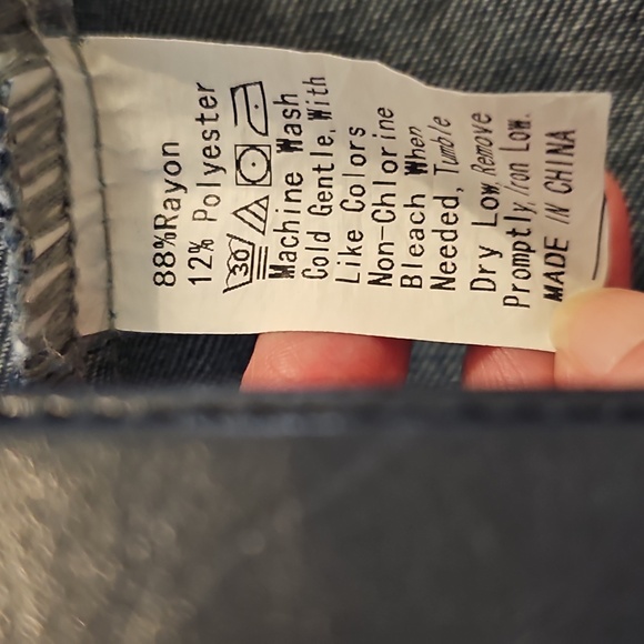 New Only Jeans Women's Long Ripped Button Up Denim Dark Blue Jacket XL - Picture 12 of 12